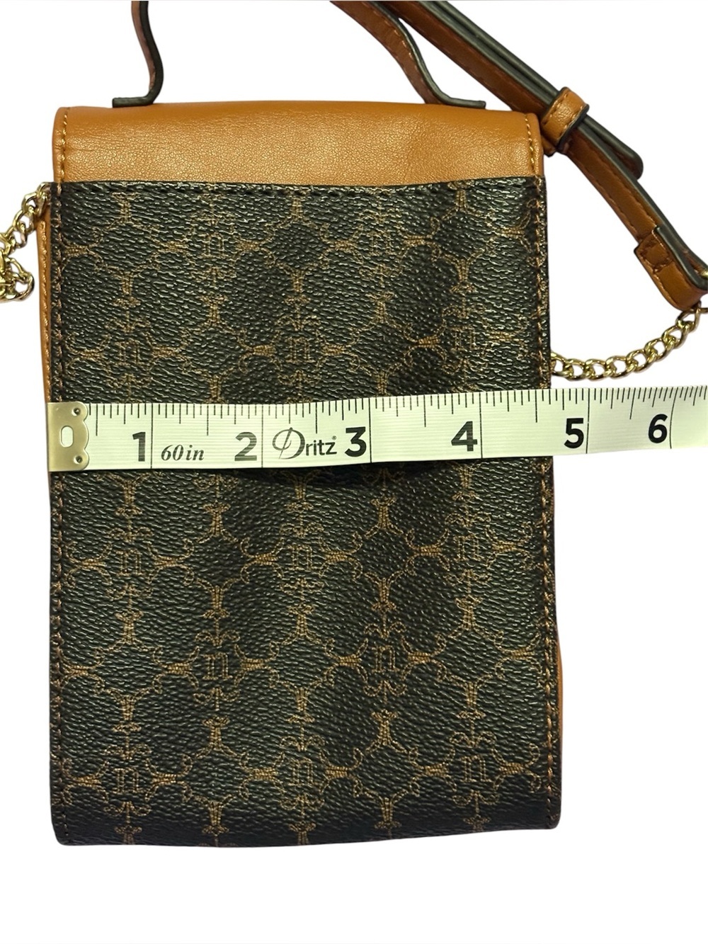 Nanette Lepore Brown & Black Patterned Crossbody Phone Pouch - Picture 5 of 6